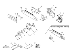 echo-cs-2600-chainsaw echo-petrol-chainsaws part diagram
