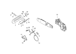 echo-cs-3450-chainsaw echo-petrol-chainsaws part diagram