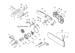echo-cs-3450-chainsaw echo-petrol-chainsaws part diagram