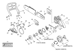 echo-cs-3500-chainsaw echo-petrol-chainsaws part diagram