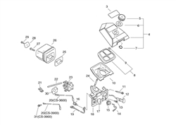 echo-cs-3900-chainsaw echo-petrol-chainsaws part diagram