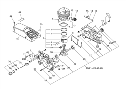 echo-cs-6701-chainsaw echo-petrol-chainsaws part diagram