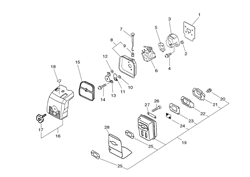 echo-hca-2500-telescopic echo-petrol-hedge-trimmers part diagram