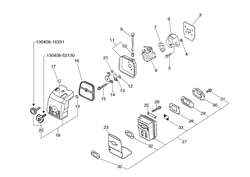 echo-shc-2400s-hedgetrimmer echo-petrol-hedge-trimmers part diagram