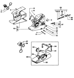 135 efco-petrol-chainsaws part diagram