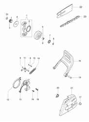 41f8d49b-39fb-43ad-9b1a efco-petrol-chainsaws part diagram