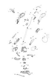 flymo-contour-cordless-500 trimmers-edgers part diagram