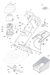 hp-48-el electric-rotary-mowers-mountfield part diagram