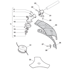 mbcp254-brushcutter-254cc bq-machines part diagram